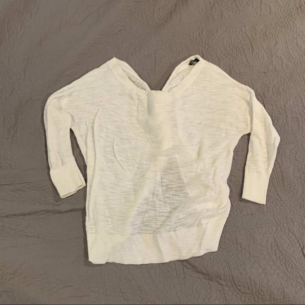 Open back knit sweater